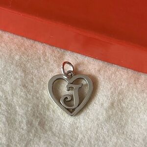 James Avery Heart Script Initial Charm